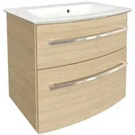Mid.you Waschtischkombi B.Style, Eiche, Metall, 2-teilig, furniert, 2 Schublade(n)