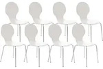 CLP Besucherstuhl, Wei&szlig;, Metall, 43x86x45 cm, Arbeitszimmer, Besucherst&uuml;hle