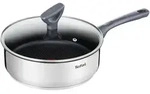 Tefal Sauteuse, Silber, Glas, Metall, Rechteckig, antihaftbeschichtet, Kochen,