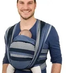 Hoppediz Babytragetuch, Dunkelblau, Blau, Grau, Textil, 70x0.1x460 cm, Baby on Tour,