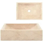 vidaXL Waschbecken, Creme, Stein, 30x12x45 cm, Badezimmer, Waschbecken & Armaturen,