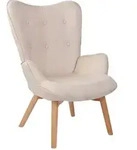 CLP Sessel, Creme, Holz, 71x100x77 cm, Wohnzimmer, Sessel, Ohrensessel