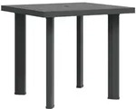 vidaXL Gartentisch, Anthrazit, Kunststoff, Rechteckig,rechteckig, S&auml;ule, 75x72x80