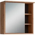 Mid.you Spiegelschrank Wellness, Anthrazit, Eiche Artisan, Holzwerkstoff, 4 F&auml;cher,