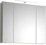 Pelipal Spiegelschrank QS 357, Dunkelgrau, Metall, 6 F&auml;cher, 80x70x16 cm, Made in