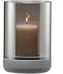 Blomus Windlicht Calma, Dunkelgrau, Glas, Stein, zylindrisch, 22.5 cm, Dekoration,