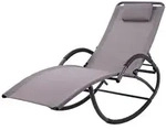 Gardenson Schaukelliege, Anthrazit, Grau, Metall, Kunststoff, 63x106x177 cm,