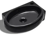 vidaXL Waschbecken, Schwarz, Keramik, 28x12.5x41 cm, Badezimmer, Waschbecken &