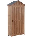 Beliani Gartenschrank, Braun, Grau, Holz, 100x200x40 cm, Aufbewahrung &