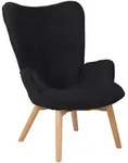 CLP Sessel, Schwarz, Holz, 71x100x77 cm, Wohnzimmer, Sessel, Ohrensessel