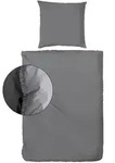 Bettw&auml;sche, Anthrazit, Textil, Uni, 135x200 cm, Oeko-Tex&reg; Standard 100,