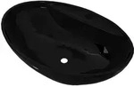 vidaXL Waschbecken, Schwarz, Keramik, Rechteckig, 58.5x21x39 cm, Badezimmer,