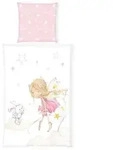 Kinderbettw&auml;sche, Wei&szlig;, Pink, Textil, 135x200 cm, Oeko-Tex&reg; Standard 100,