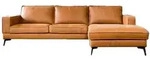 Kawola Ecksofa, Braun, Metall, Echtholz, 3-Sitzer, F&uuml;llung: Kaltschaum, Ottomane