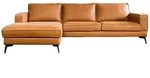 Kawola Ecksofa, Braun, Metall, Echtholz, 3-Sitzer, F&uuml;llung: Kaltschaum, Ottomane