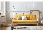 Livetastic Schlafsofa, Natur, Senfgelb, Holz, Eukalyptusholz, massiv, 3-Sitzer,