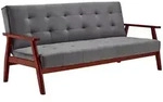 Livetastic Schlafsofa, Kirschbaum, Dunkelgrau, Holz, Eukalyptusholz, massiv,