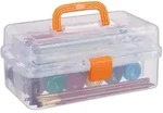 Relaxdays Aufbewahrungsbox, Transparent, Kunststoff, Rechteckig, 33x14x19.5 cm,