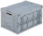 Relaxdays Transportbox, Grau, Kunststoff, 58.5x32.5x39.5 cm, Ordnen & Aufbewahren,
