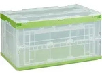 Relaxdays Transportbox, Transparent, Gr&uuml;n, Kunststoff, 59.5x31.5x39.5 cm, Ordnen &