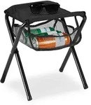 Relaxdays Klapphocker, Schwarz, Metall, Textil, 29x39x35 cm, Gartenm&ouml;bel,