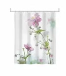 Spirella Duschvorhang Anemone, Rosa, Textil, Floral, 180x200 cm, antibakteriell,