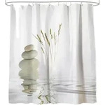 Sanilo Duschvorhang, Beige, Textil, Rechteckig, 180x200 cm, Badtextilien,