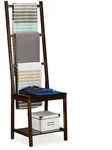 Relaxdays Handtuchhalter, Dunkelbraun, Holz, 42x133x40 cm, Schlafzimmer, Herrendiener