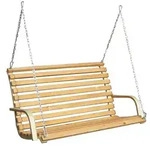 Amanka Hollywoodschaukel-Bank, Braun, Holz, 100x70x146 cm, Gartenm&ouml;bel,