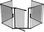 Juskys Kaminschutzgitter, Schwarz, Metall, 60x76x303 cm, Kleinm&ouml;bel, Kamine &