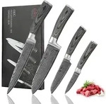 Wakoli Messerset, Grau, Holz, Metall, Nachbildung, Kochen, K&uuml;chenmesser, Messersets