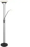 Led-Deckenfluter, Wei&szlig;, Schwarz, Glas, Metall, 32.5x180x32.5 cm, Flexarm, Lesearm,