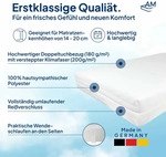 AM Qualit&auml;tsmatratzen Matratzenbezug, Wei&szlig;, Textil, Uni, Rechteckig, 80x200...