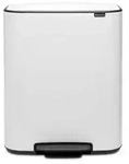 Brabantia Abfalleimer BO Treteimer, Wei&szlig;, Kunststoff, 2 X 30 L, 54.1x65.2x36.3 cm,