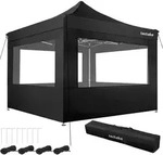 tectake Pavillion, Schwarz, Kunststoff, Quadratisch, 300x280x300 cm,...