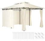 tectake Gartenpavillon, Creme, Kunststoff, Rechteckig, 300x265x400 cm, Sonnen- &