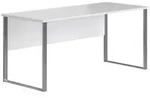 Mid.you Schreibtisch, Silber, Hellgrau, Metall, Holzwerkstoff, rechteckig, Kufe,