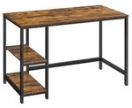 Boxxx Schreibtisch, Braun, Schwarz, Metall, Holzwerkstoff, Vintage, rechteckig,
