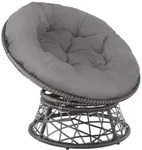 tectake Rattansessel, Grau, Kunststoff, 80x80.5x92 cm, Gartenm&ouml;bel, Gartenst&uuml;hle,