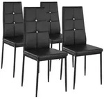 tectake Esszimmerstuhl, Schwarz, Textil, 42x97x40 cm, Esszimmer, St&uuml;hle,