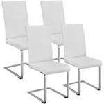 tectake Schwingstuhl, Wei&szlig;, Textil, 52x99x41 cm, Esszimmer, St&uuml;hle,