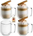 Intirilife Kaffeeglas, Transparent, Glas, 0.22 L, doppelwandig, Essen & Trinken,