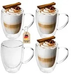 Intirilife Kaffeeglas, Transparent, Glas, 0.25 L, doppelwandig, Essen & Trinken,
