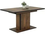 Carryhome Esstisch, Schwarz, Dunkelbraun, Holzwerkstoff, rechteckig, S&auml;ule,