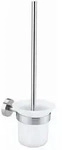 Tesa Wc-B&uuml;rstengarnitur Moon, Wei&szlig;, Metall, 11x38x15 cm, B&uuml;rstenkopf austauschbar,