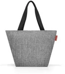 Reisenthel Shopper Shopper M twist silver, Grau, Textil, Uni, 51x30.5x26 cm,