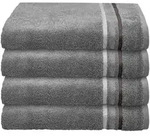 Schiesser Handtuchset, Dunkelgrau, Textil, 4-teilig, Uni, 50x100 cm, Badtextilien,