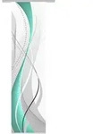 Fl&auml;chenvorhang Carlisle, Petrol, Textil, Wellen, 60x245 cm, Seidenoptik,