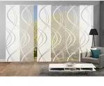 Fl&auml;chenvorhang, Wei&szlig;, Textil, 60x245 cm, mit Beschwerungsstab, Flauschband,