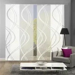 Fl&auml;chenvorhang, Wei&szlig;, Textil, 60x245 cm, mit Beschwerungsstab, Flauschband,